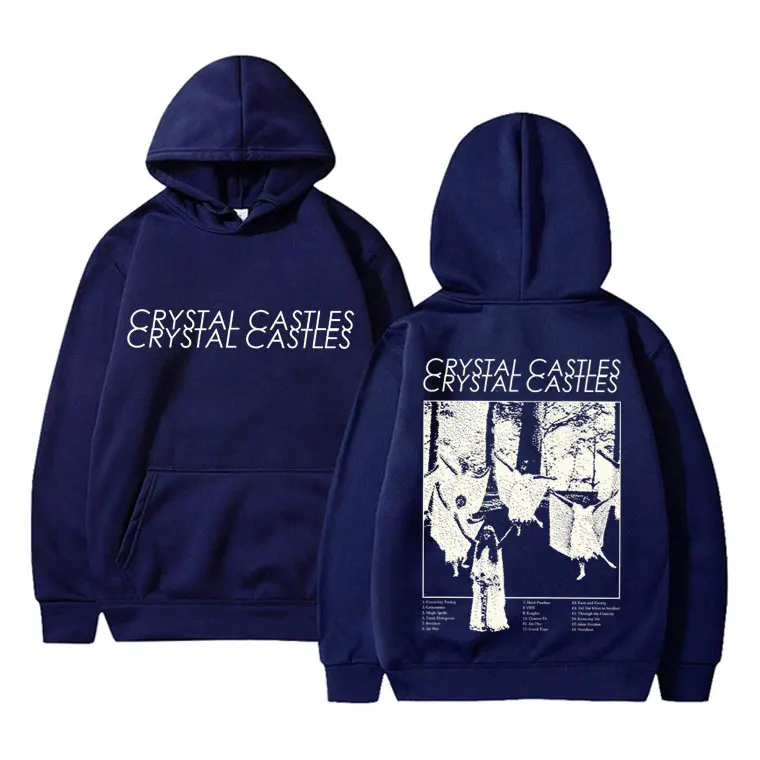 Vintage Crystal Castles Band Hoodie Men Women Gothic Punk Rock Hooded Sweatshirt Men's Fashion Loose Oversized Pullover Hoodies