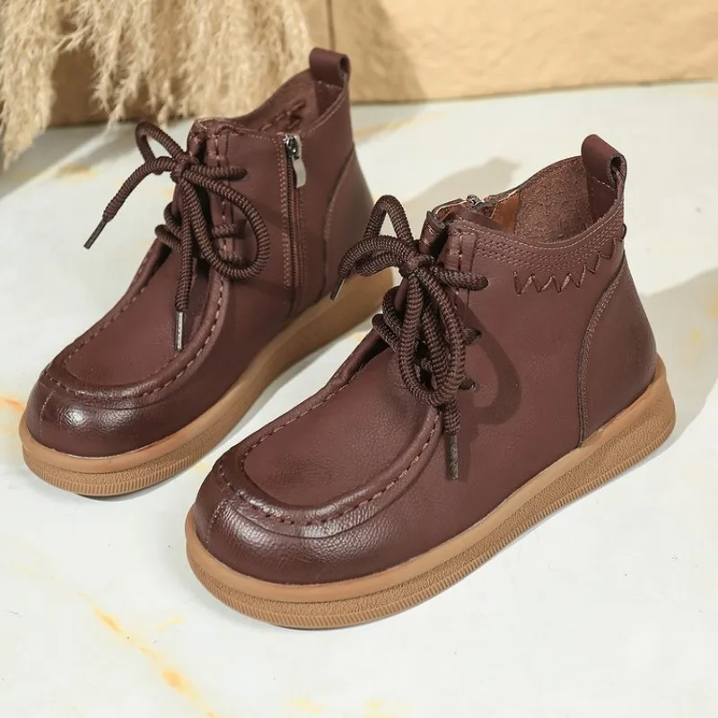 Ankle Boots for Women's Flats Casual Fashion Retro Shoes 2026 Winter New Comfort Sport Short Boots Trend Designer