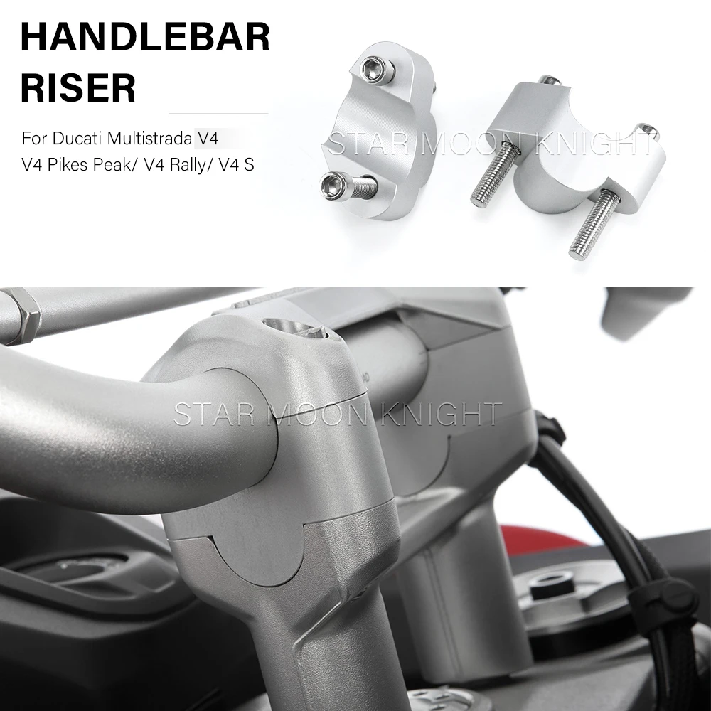 For Ducati Multistrada V4S V 4 Multistrada V4 Pike Risers-Handlebar Handle bar Clamp Adapter Riser Extension Accessories