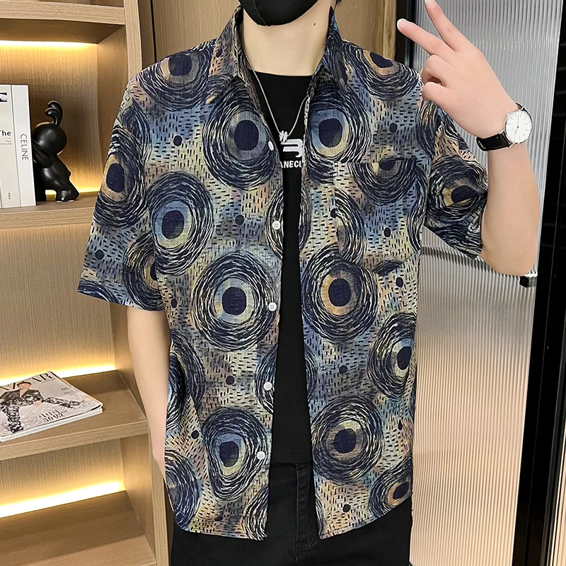 

Men's Short Sleeve Shirt Casual American Style Summer New Fashion Outerwear Breathable Lightweight Standard Fit Button down