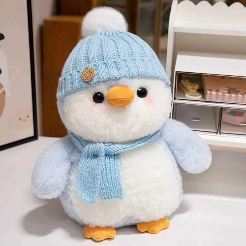 

Cute Smiling Hat Scarf in Various Colors Penguin Doll Penguin Animal Filling Plush Toy Room Decoration Children's Birthday Gift