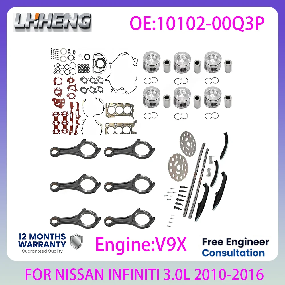 Engine Rebuilding Kits For NISSAN NAVARA NP300 PATHFINDER INFINITI EX FX Q70 QX50 QX70 3.0L 3.0 L T V6 Diesel 2010-2016 V9X