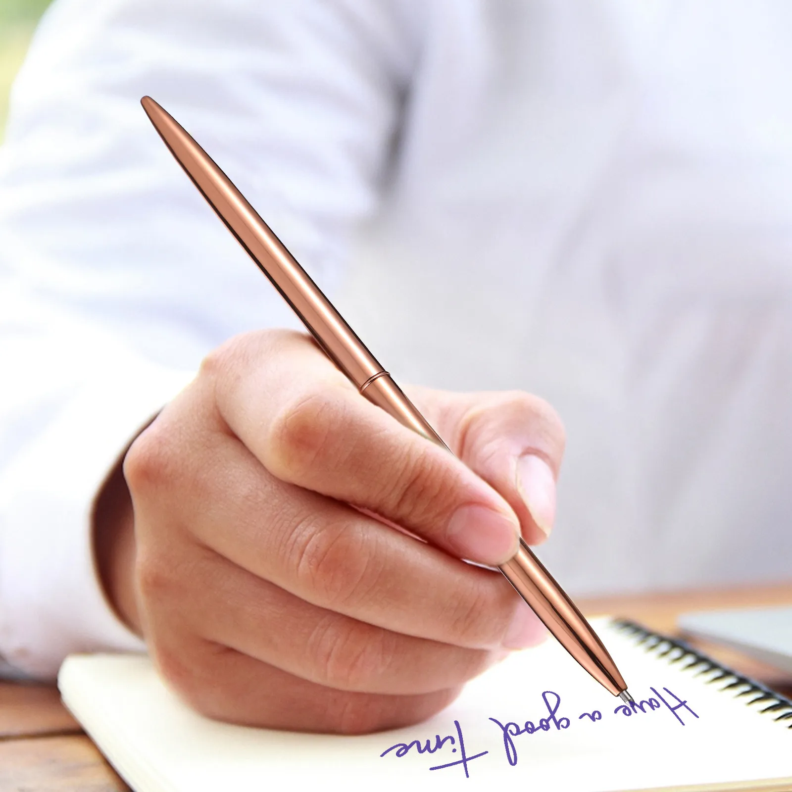 

6 шт. шариковых ручек с синими чернилами, металлический дизайн с двойной головкой, вращающийся механизм, удобная рукоятка, легкие, портативные, для офиса и школы