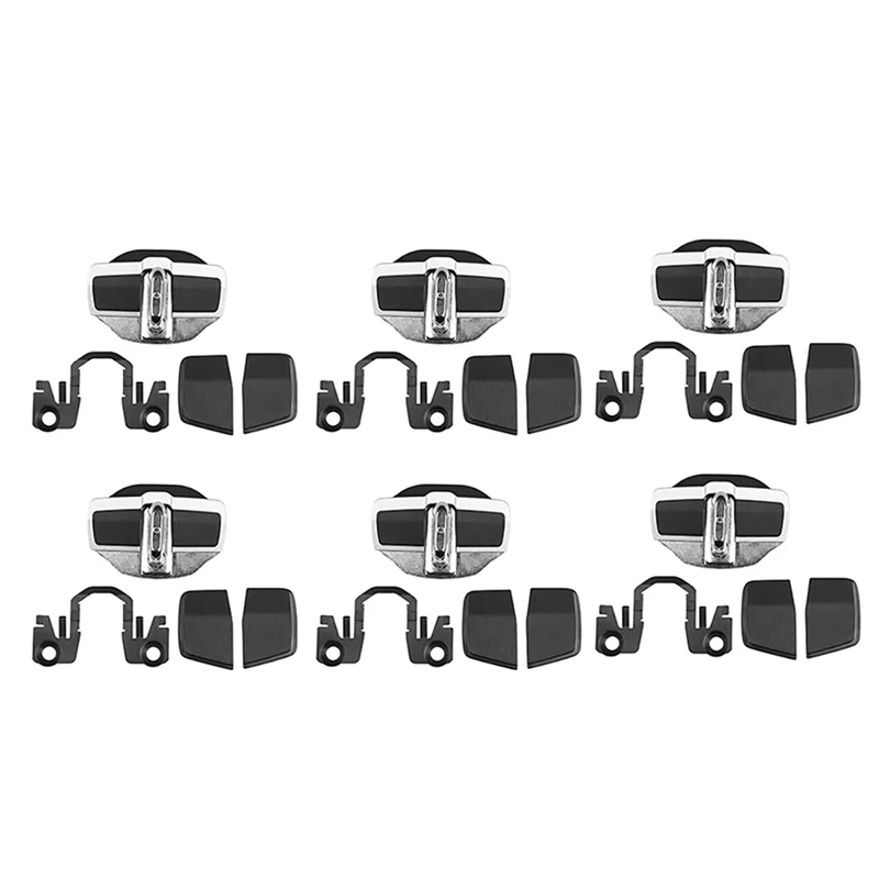 

6 Set Car TRD Door Stabilizer Protector Buckle Automotive Supplies Black & Silver For Honda Civic Accord CRV Odyssey HRV
