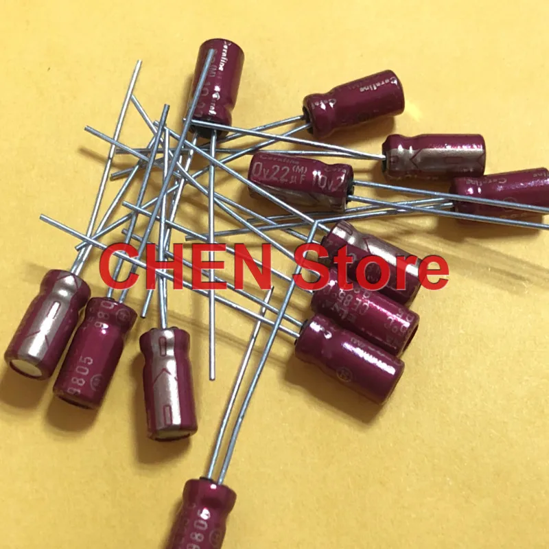 10PCS NEW ELNA ROA Cerafine 10V22UF 5X11MM 22UF10V old audio electrolytic capacitor 22UF 10V Gold word red robe 22uF/10V