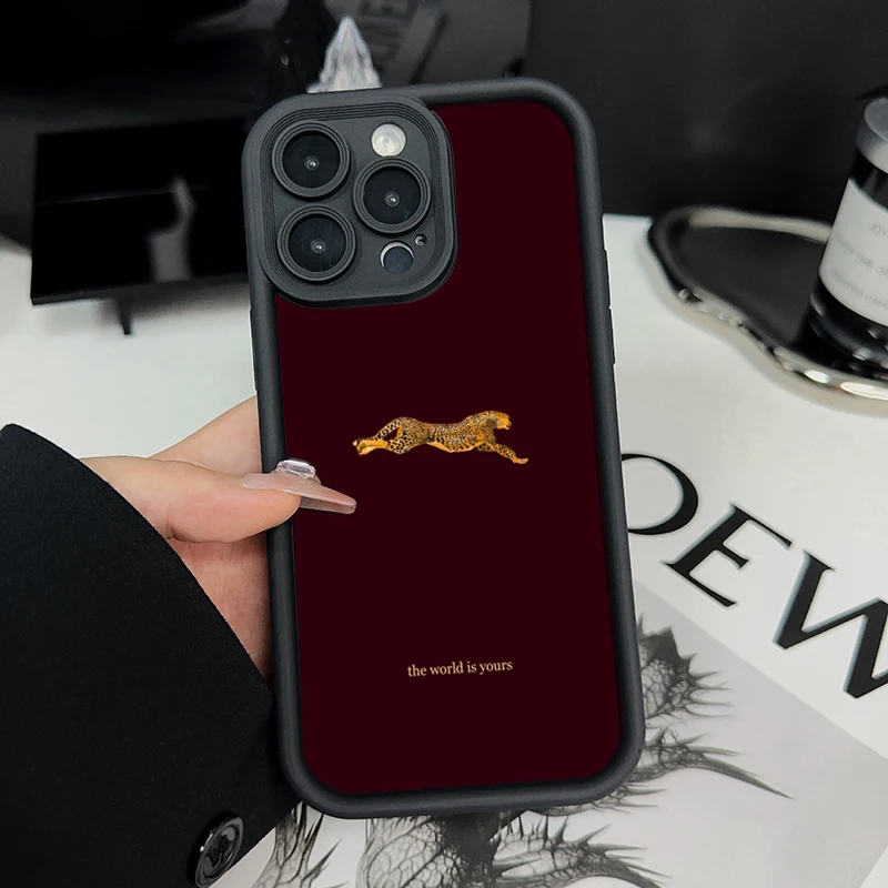 Funda de teléfono con estampado de leopardo a la moda para iPhone 17 Pro Max Air 13 12 Mini 16 15 14 11 7 8 Plus X XR XS 16e funda de silicona suave
