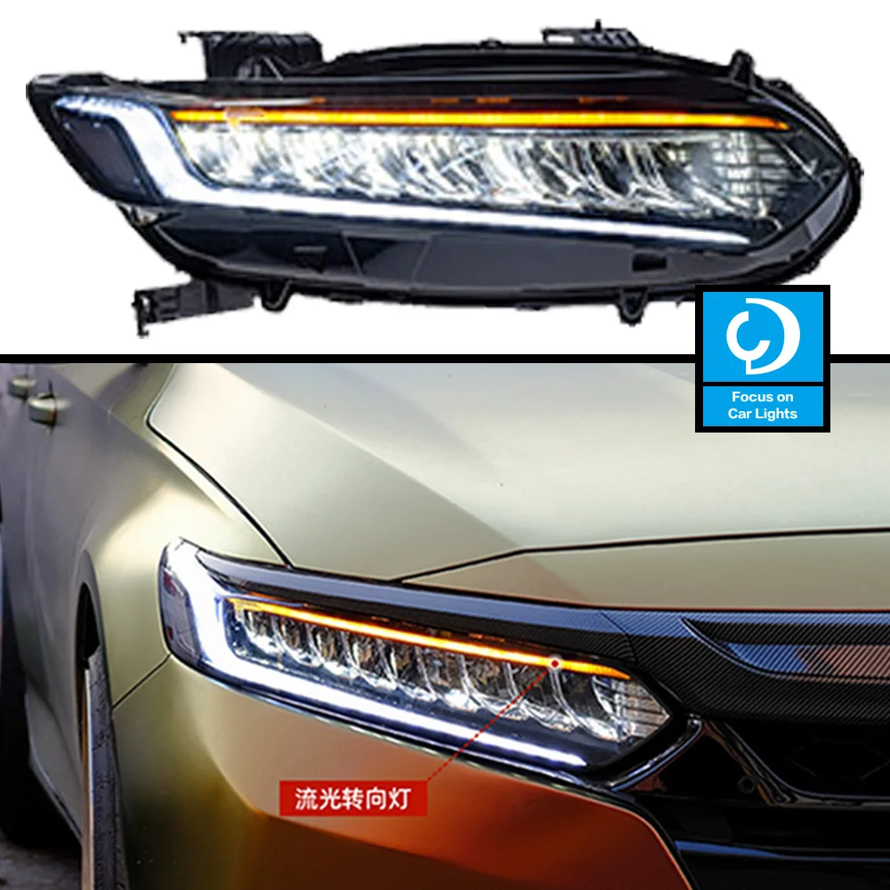 Car Front For Honda Accord LED Headlights 2018-2020 G10 LED HeadLamp Styling Dynamic Turn Signal Lens Automotive Accessories