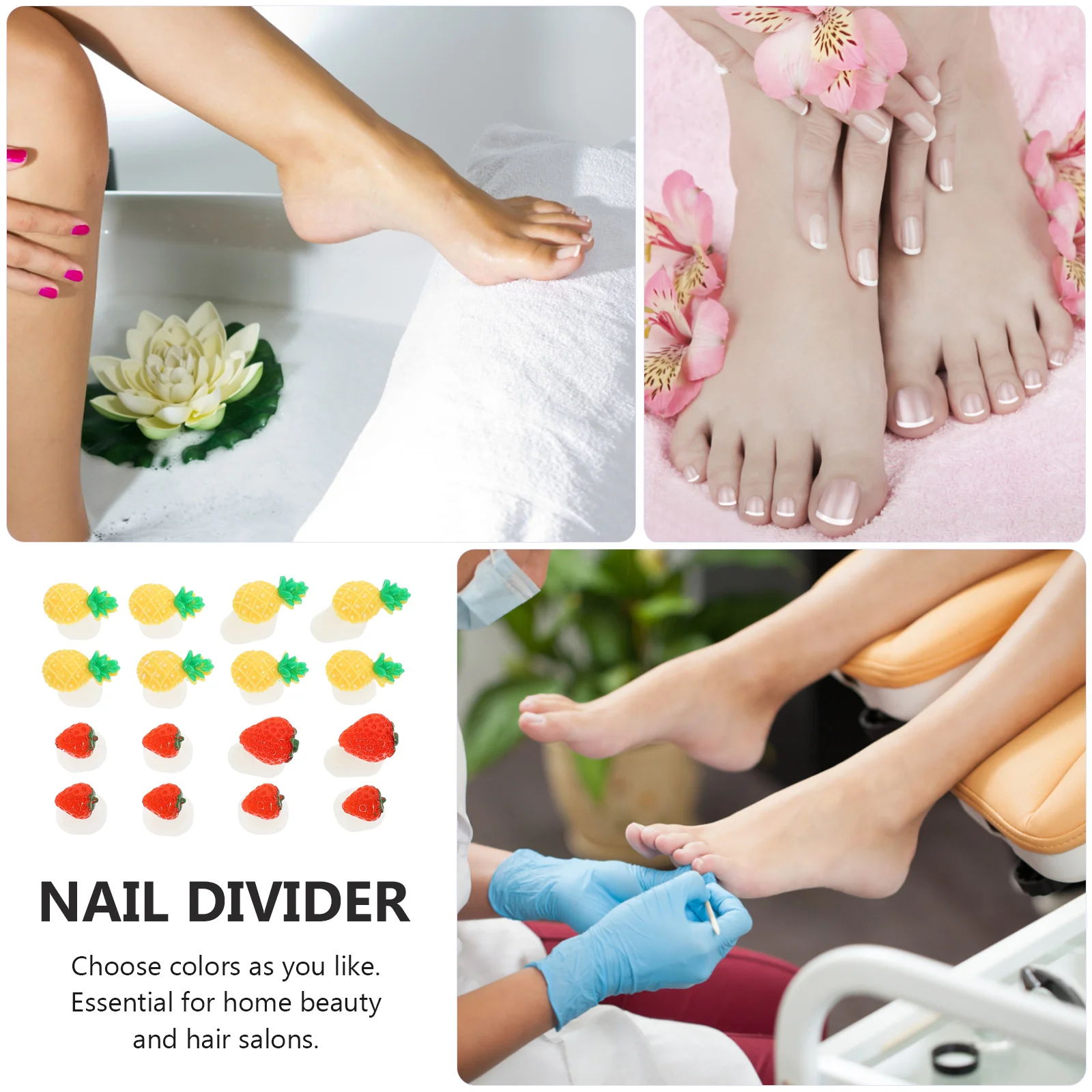 

16Pcs Toe Separators Nail Art DIY Foot Divider Manicure Tool Pedicure Accessory Comfortable Silicone Lovely Design for Toenail