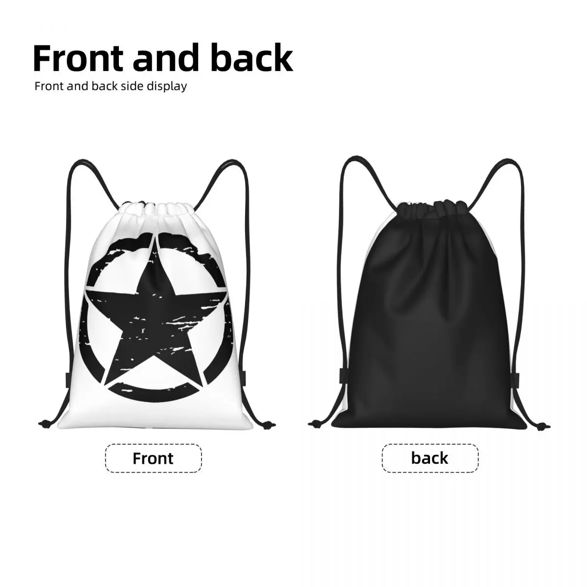 Custom Military Tactical Army Star Drawstring Backpack Bags Men Women Lightweight Gym Sports Sackpack Sacks for Yoga