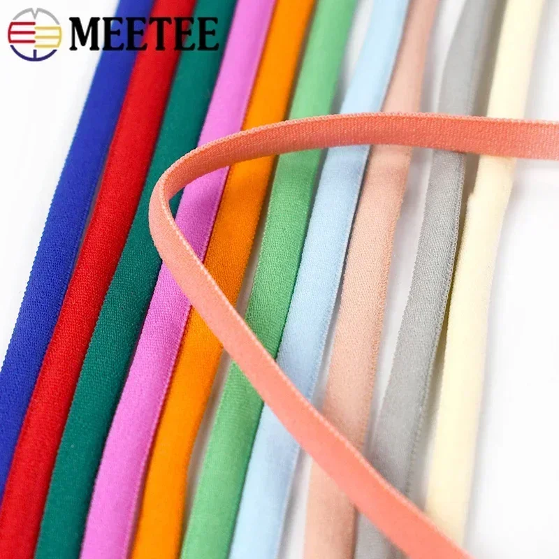 

5/10M Meetee 3mm 5mm Nylon Elastic Band Round Soft Rubber Band for Hair Ring Shoes Rope Bra Shoulder Webbing DIY Accessories