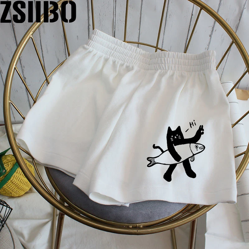 Summer Casual y2k Shorts Streetwear Loose Wide Leg Shorts beach party hanbok size high waist letter Elastic waist casual cute