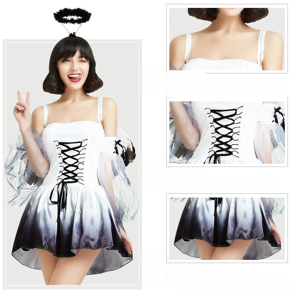 ชุดคอสเพลย์วันฮาโลวีน ชุดแม่มด ชุดการแสดงพื้นเมืองสำหรับผู้หญิง ผลิตในจีน