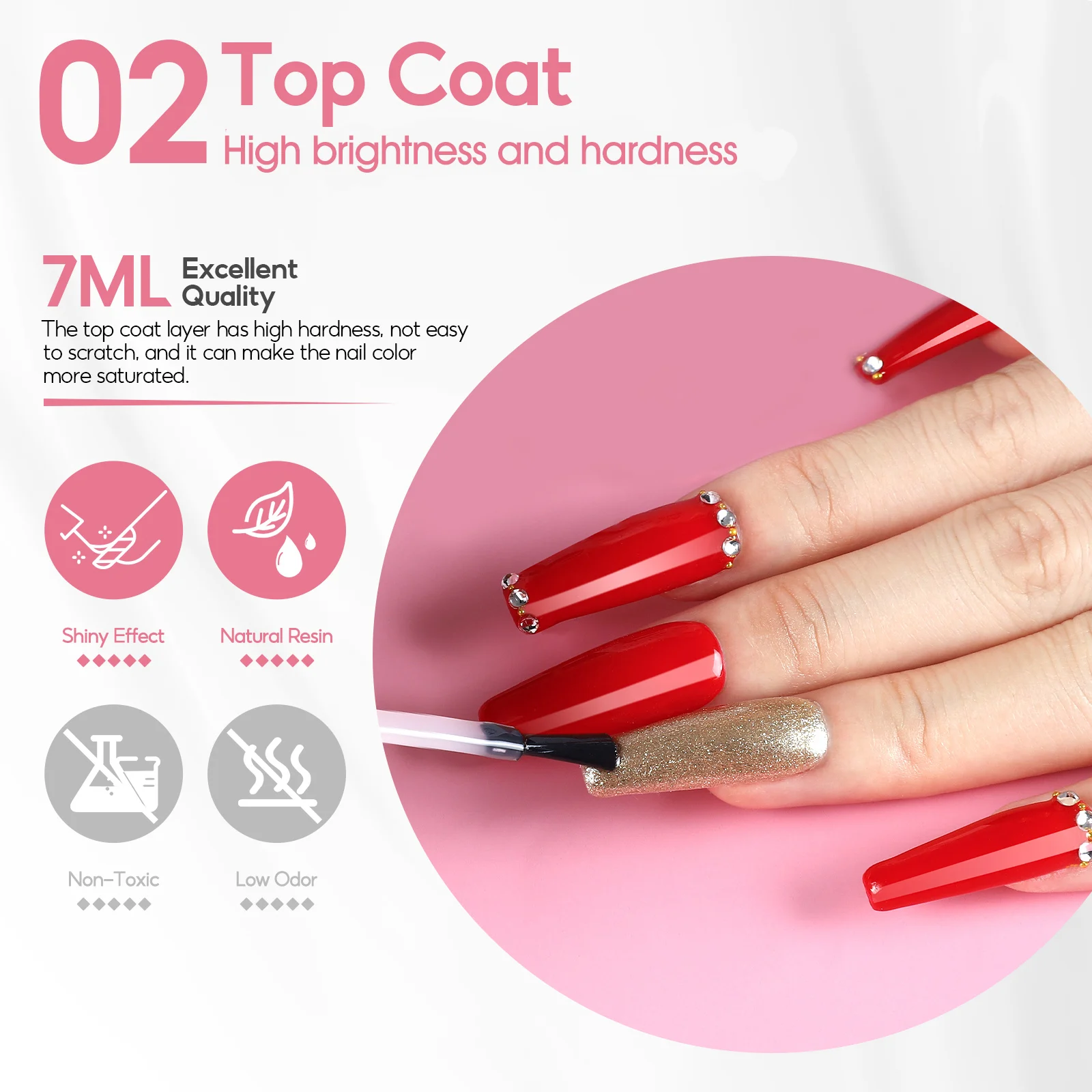 COSCELIA Nail Gel Polish Base Coat Top Coat Matte Top Coat 3pcs Set 7ml No Wipe Shiny Top Coat Long Lasting Salon Quality