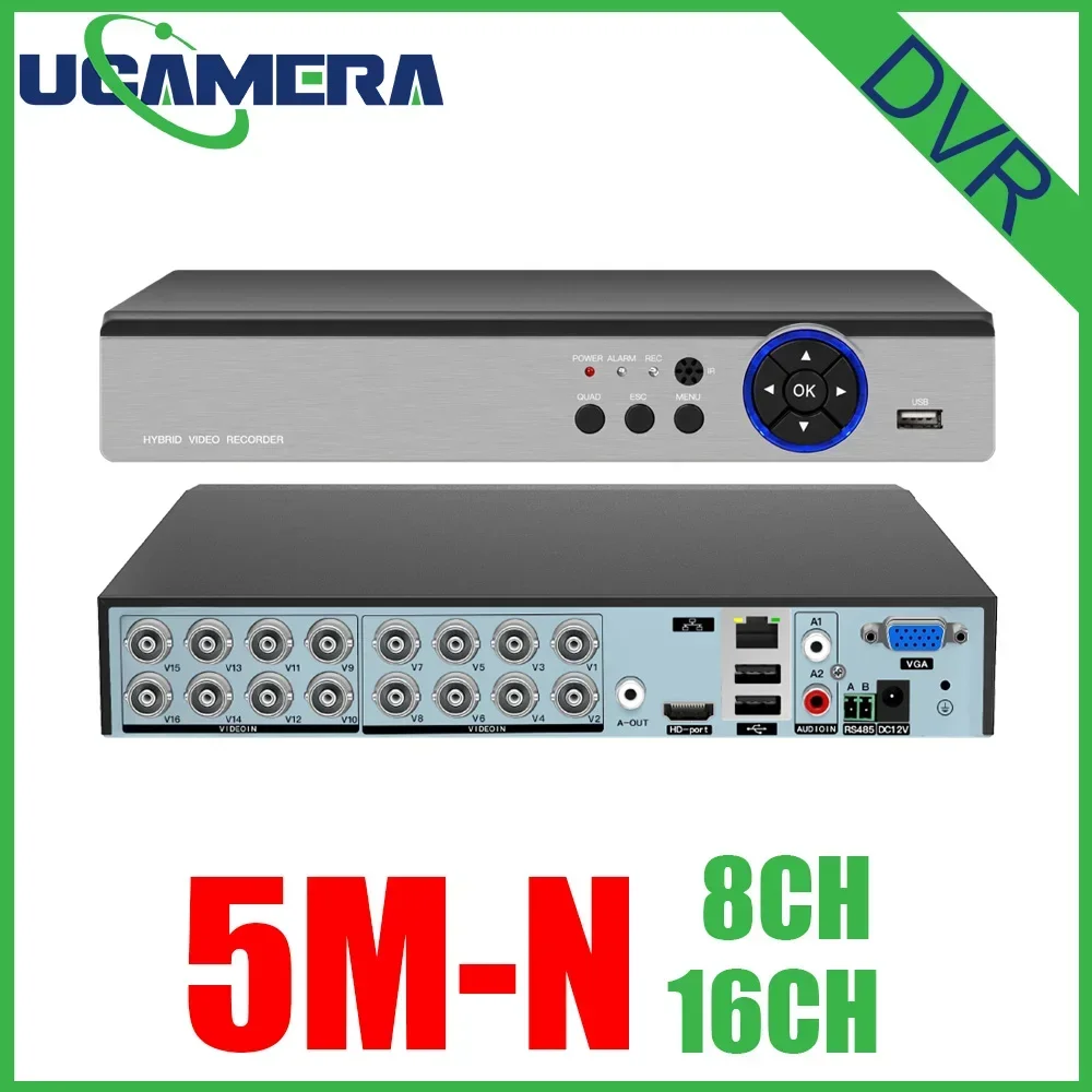 

DVR 6 in 1 16CH 5MP-N Support AHD 5MP IP Camera Face Detection P2P H.265 Video Surveillance DVR 8 channels Cctv system