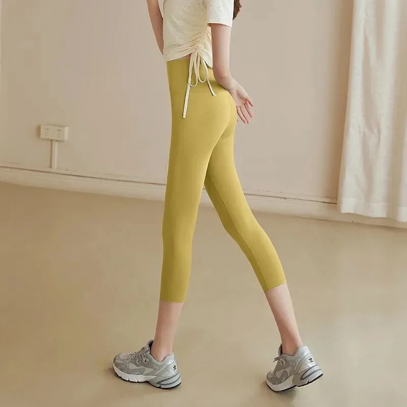 Women's High Waist Seamless Yoga Capris Quick Dry Butt Lifting Workout Leggings