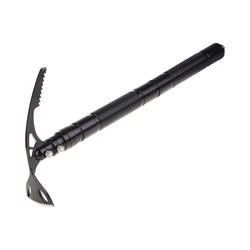 2.09x13.38inch Black Tool Camping Pick Trowel Multi-function Pick Double-headed Small Hoe Scissors
