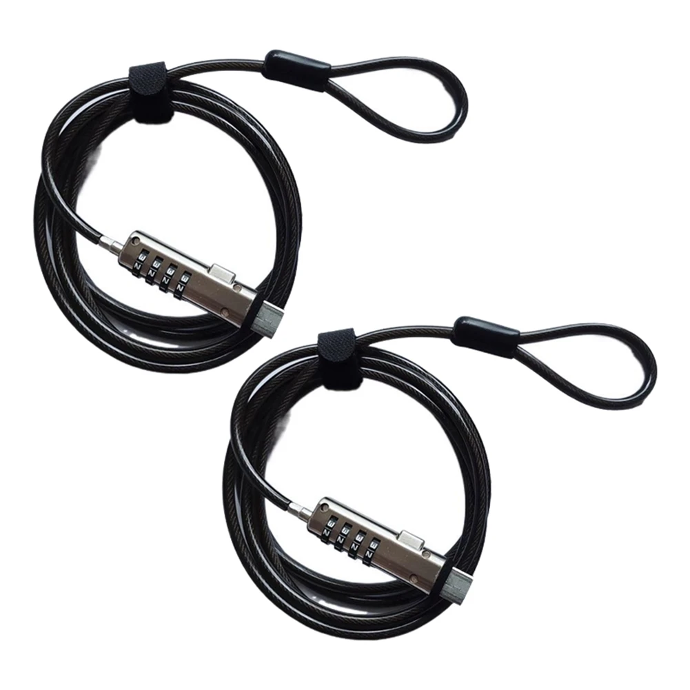 A13E-2 pezzi USB Notebook Laptop Lucchetto a combinazione Sicurezza universale USB Lucchetto a combinazione a 4 cifre per PC Computer portatile