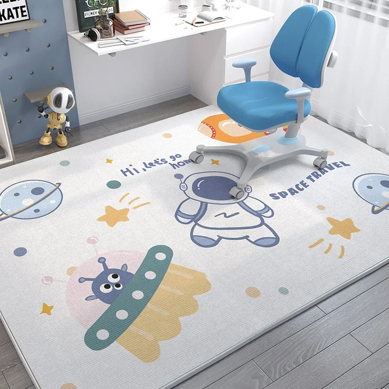 

VIKAMA Cartoon Space Children's Loop-pile Carpet Suitable for Kids Boy Bedroom Bedside Rug Living Room Floor Mat Home Decoration