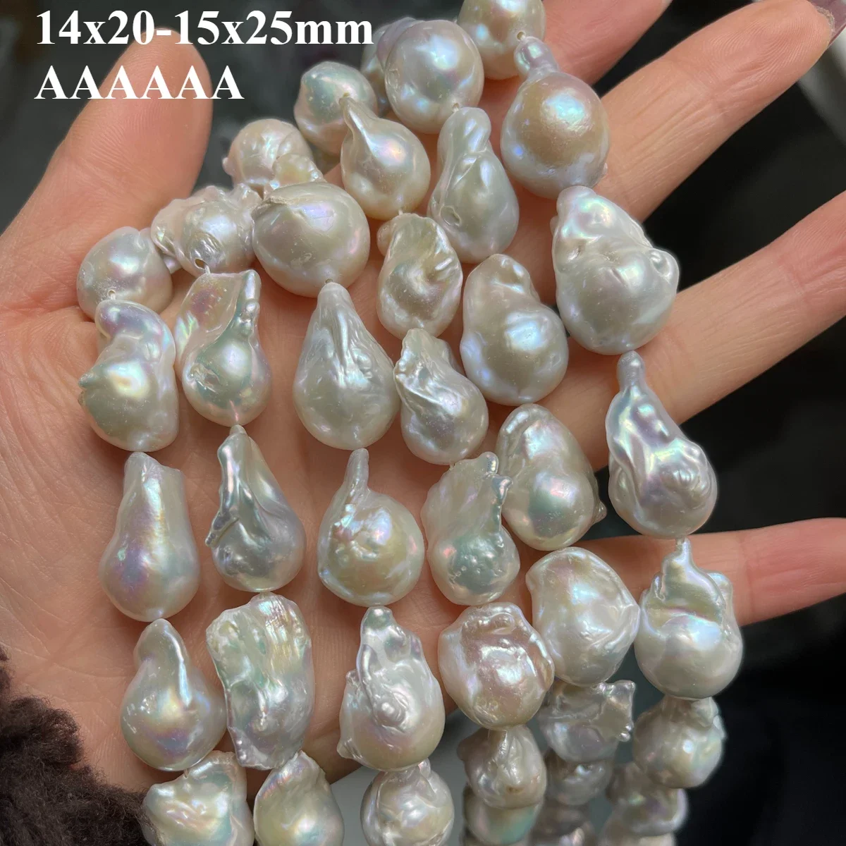

14x20-15x25mm 6A Natural Freshwater White Pearl Baroque Quality Bead Women Gift Jewelry Make DIY Necklace Bracelet Accessories