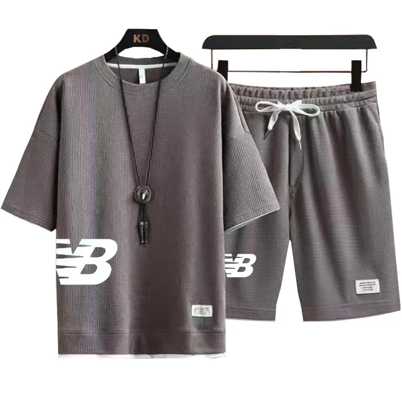 

2026 Summer Casual Loose-Fitting Fashionable Sports Suit for Men - Short Sleeve Breathable Quick-Drying T-Shirt + Shorts Set