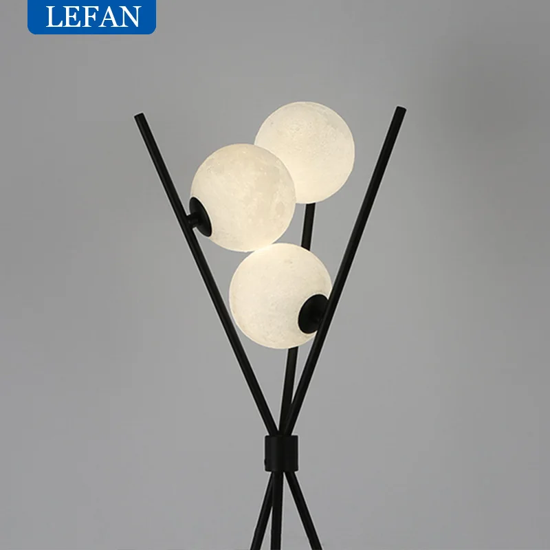Moden 3D Printing Moon Floor Lamp For Living Room Bedroom Sofa LED Wrought Iron Desktop Table Light Home Decoration Accessories