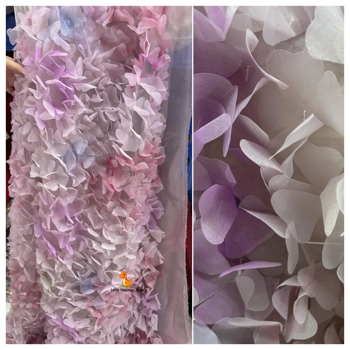 

Красивая розовая кружевная ткань с градиентной цветочной вышивкой для длинных платьев с хвостом, платья для красной ковровой дорожки, свадебные вечерние платья и мода