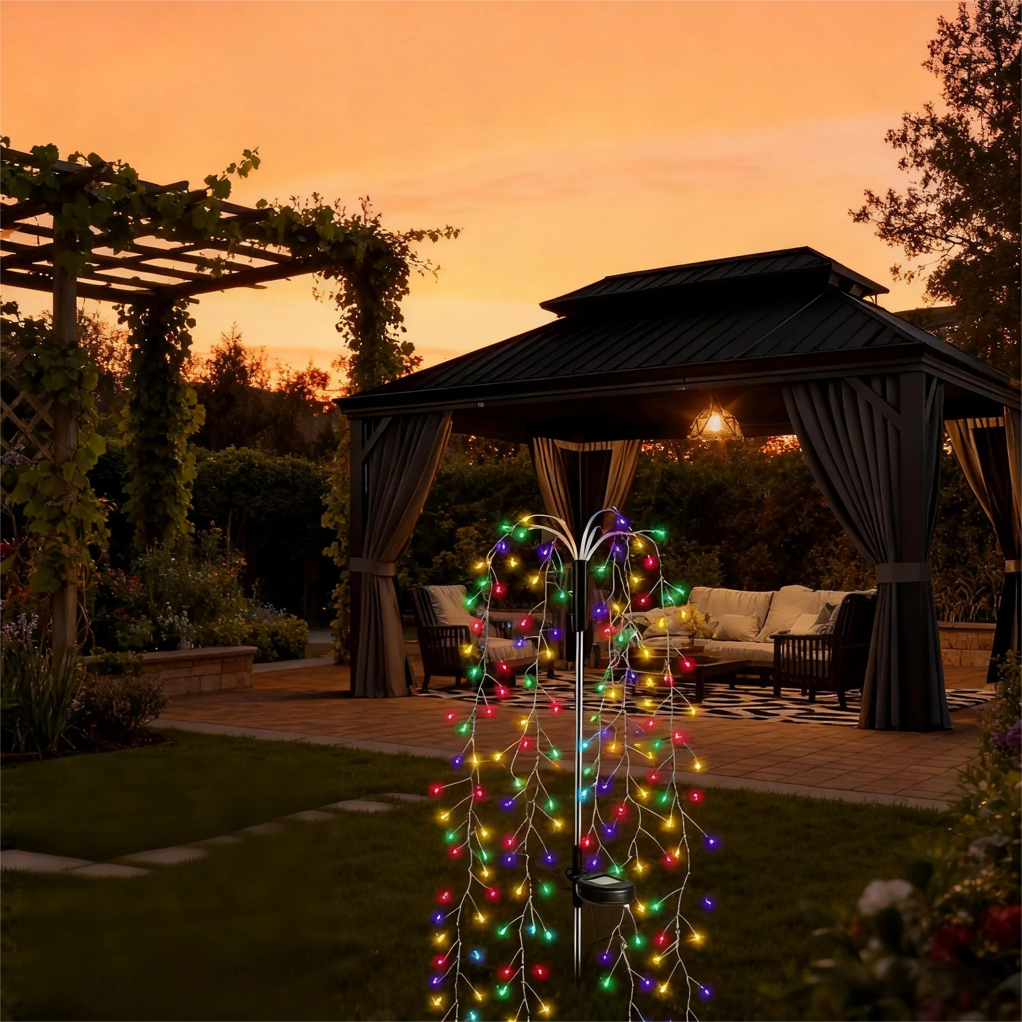 1 قطعة الألعاب النارية بالطاقة الشمسية ضوء الأرض 120/200 LED الملونة في الهواء الطلق ضوء الزخرفية للحدائق ساحات الممشى المروج #1