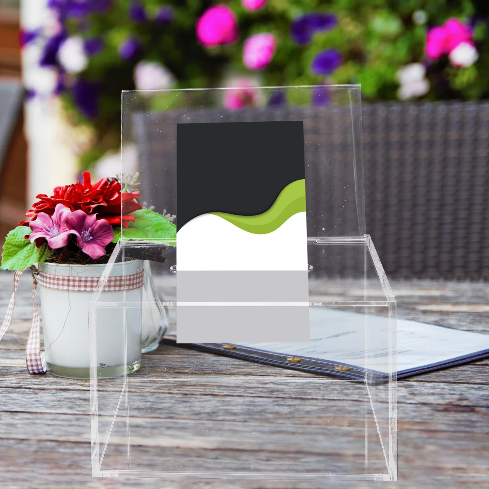 1Set Smooth Finish Acrylic Donation Box Lock Fundraising Suggestion Complain Letter Voting Public Mailbox Collection Box