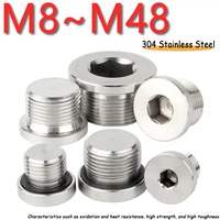 Tapón de aceite con brida M8 M10 M12 M14M16M18 ~ M48 304 Acero inoxidable Lnner seis ángulos con tapón de aceite con brida tapón de sellado de anillo roscado macho