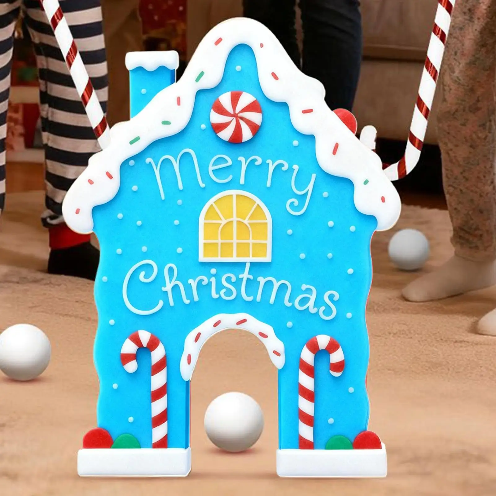 เกมกอล์ฟในร่ม ของเล่นคริสต์มาสแบบใช้ซ้ำได้ เกมกอล์ฟขนมปังขิงพร้อมลูกบอล ไม้เท้าขนมหวาน สำหรับวัยรุ่น ผู้ใหญ่ ครอบครัว ห้องนั่งเล่น กลางแจ้ง