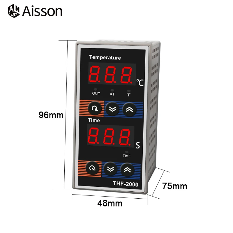 THF-2000 Digital Display 400℃ PID K-type Time and Temperature Controller Integration Control Instrument Relay SSR AC85-AC265V