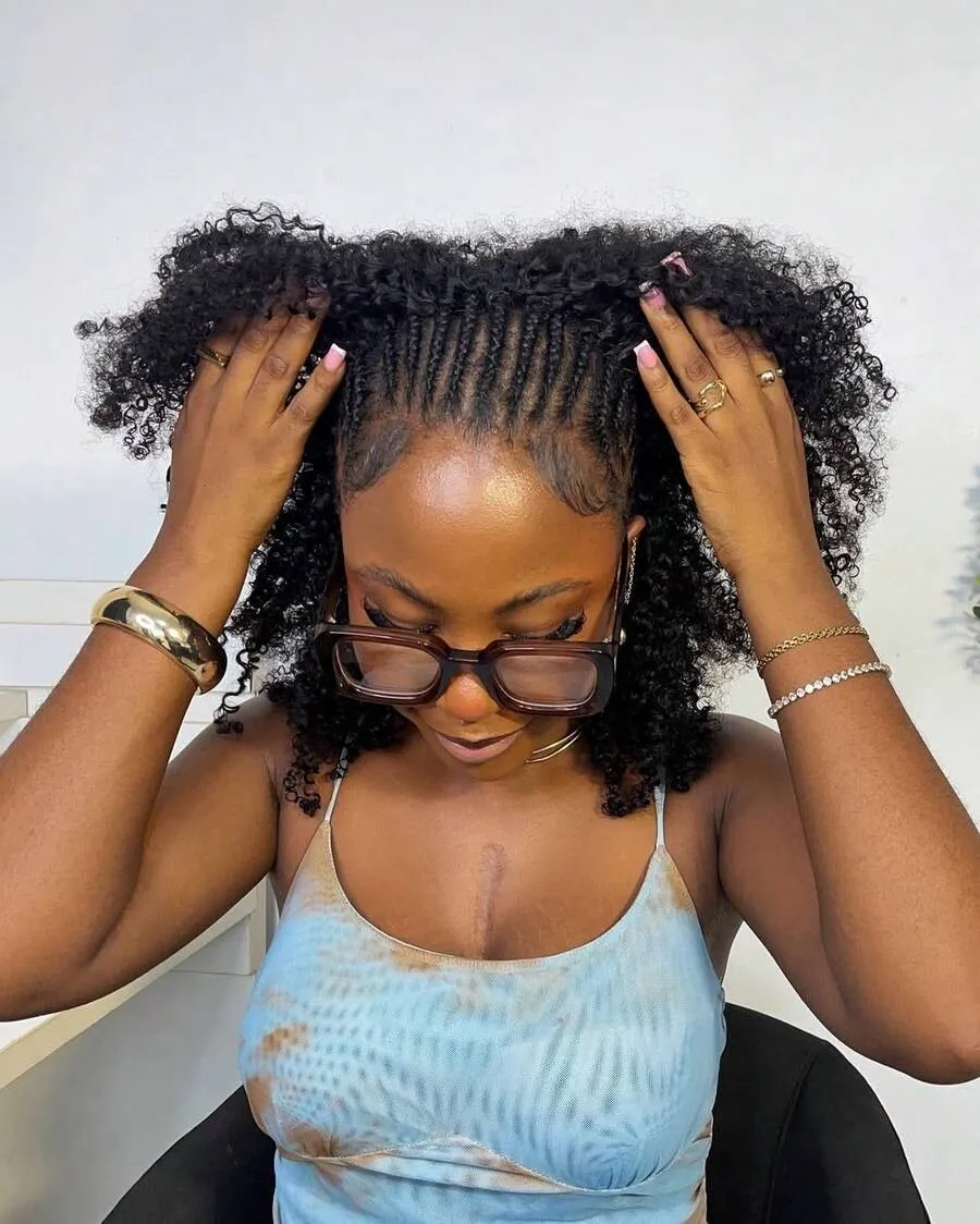 Crochet Human Hair Kinky Curly 120G Knotless Pre-Separated Curly Hair Lightweight Reusable Virgin Hair Extensions Natural Black