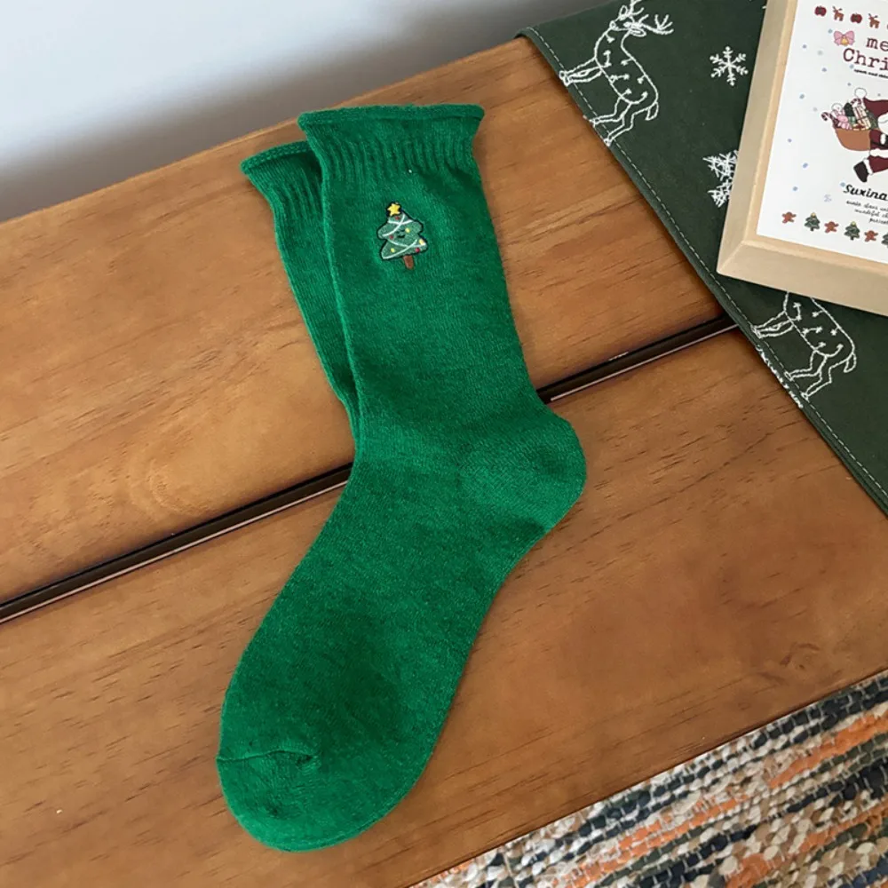 A Pair/A Box Cute Design Christmas Stockings Cartoon Warm Mid-Calf Socks Festive Comfortable Winter Socks Christmas Gifts