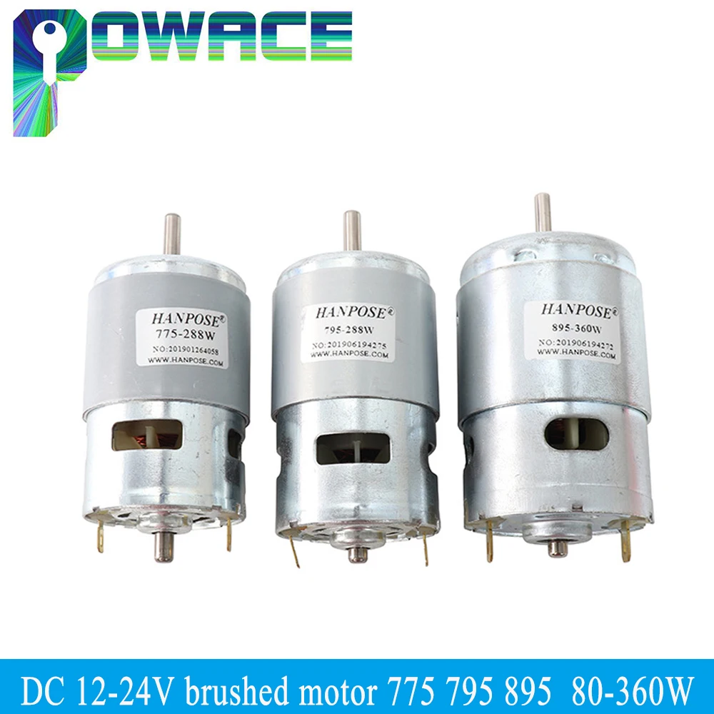 CNC Part 12-24V 775 795 895 DC Brushed Spindle Motor 80-360W Double Ball Bearing Universal 0.2-0.98N.m