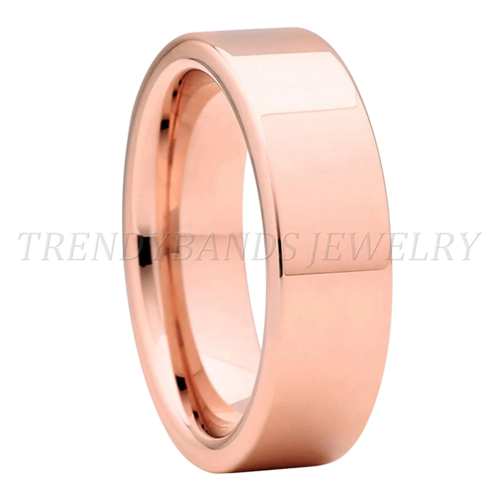 6mm 8mm Damen Herren Wolframcarbid Ring Ehering Großhandel Paar Jubiläumsgeschenk Hochglanzpoliert Glänzend Comfort Fit – Detail 5