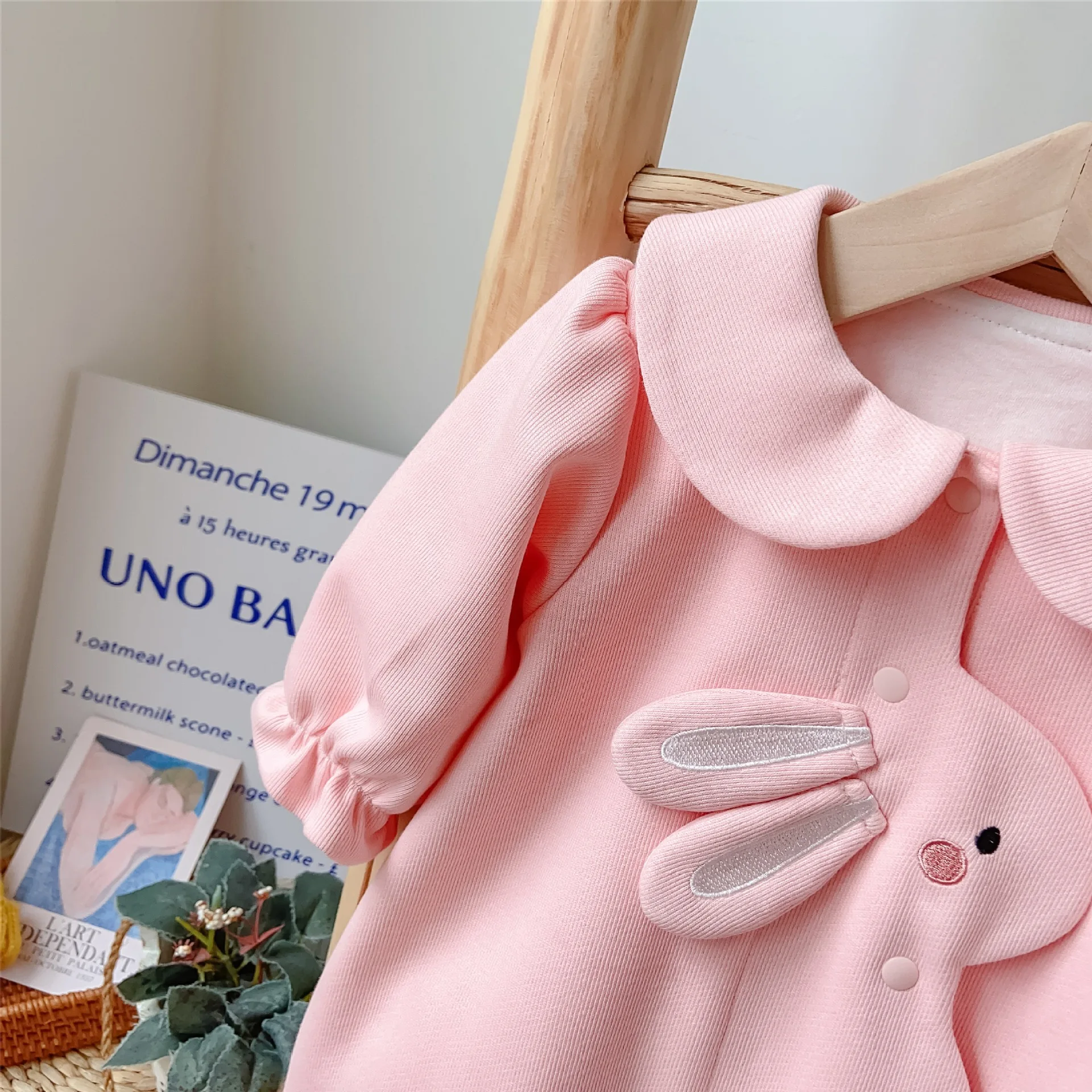 Newborn Baby Autumn Romper One Year Old Birthday Cute Girls Cartoon Rabbit Long Sleeve Bodysuits 2023 New Kids Cotton Clothes