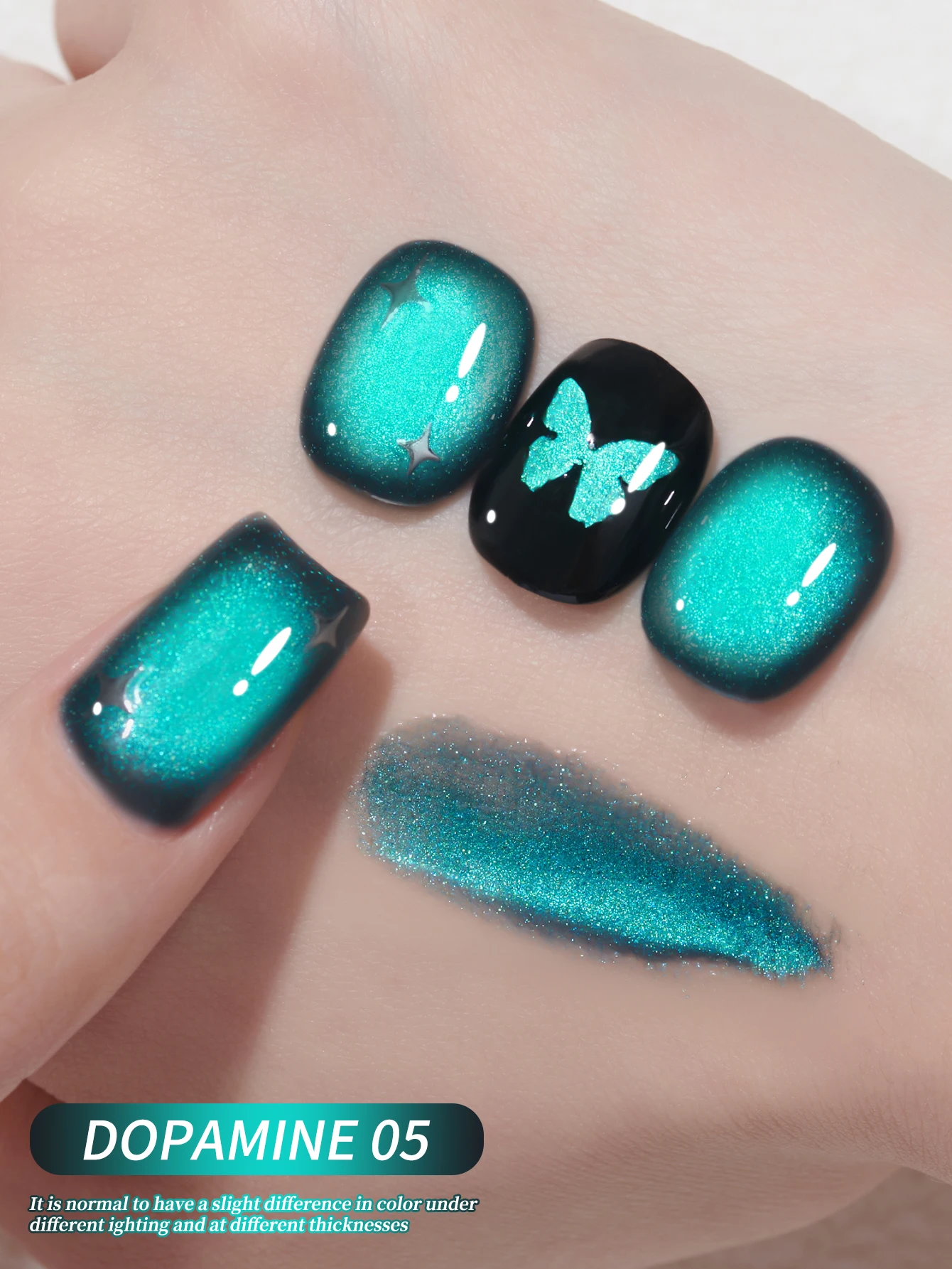 1pc garrafa cilíndrica dopamina olho de gato 05 --- super brilhante pavão azul olho de gato unha polonês gel arte do prego diy