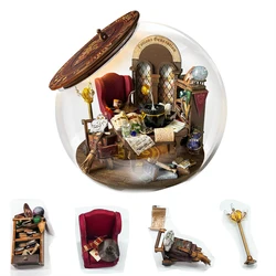 DIY Wooden Miniature Model Kit Mini Bottle Magic Bunker Cottage Doll Houses 3D Puzzle Dollhouse With Furniture for Friends Gifts