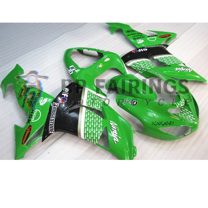 Fairing Kit For KAWASAKI NINJA ZX-10R Motorcycle Full fairings ZX10R 06 07 ZX1000 2006 2007 Bodyworks set Green Black