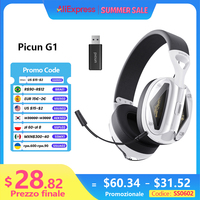 Picun G1 2.4GHz Gaming Wireless Headset 3D Surround Sound Spatial Audio ENC HD Mic Headphones for Gamer Lightweight PS5 PC Phone