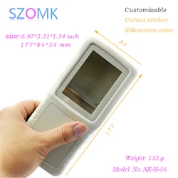 SZOMK 4 pieces 177*84*34mm electronics project plastic box handheld electronic equipment enclosure  LCD plastic control box