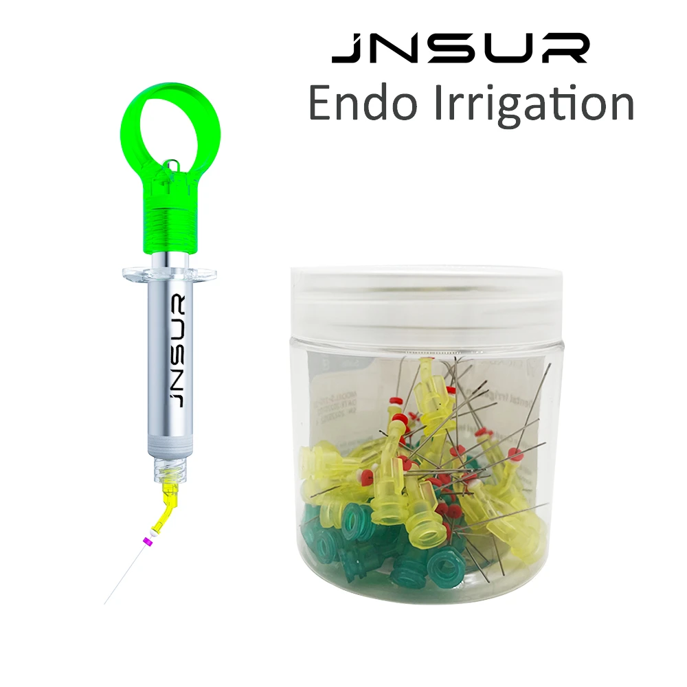 JNSUR Original Dental Endo Irrigator With 20pcs Disposable Irrigation Needle 2 Holes Root Canal Cleaner Manual Tools For Dentist