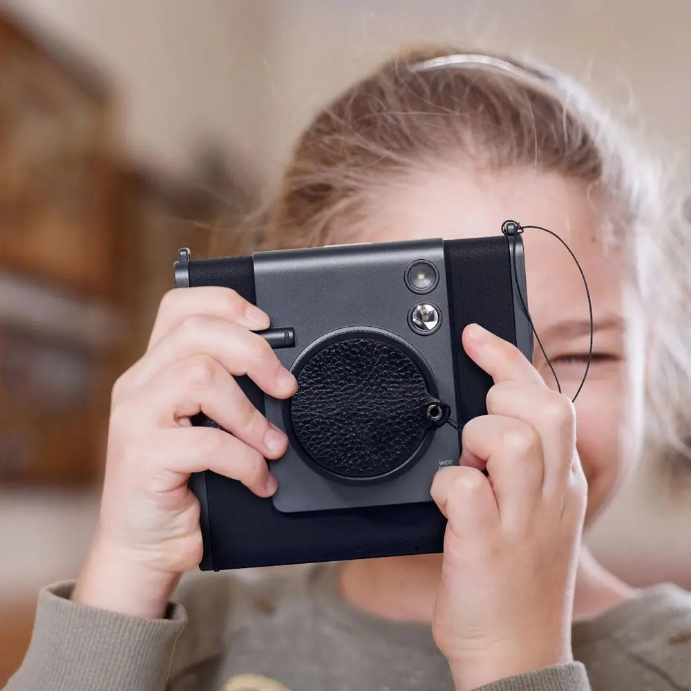 Proti poškrábání objektiv čepice proti ztracení prachotěsná okamžitý kamera objektiv zakrýt originální kůže s šňůrka na krk pro fujifilm instax široký EVO