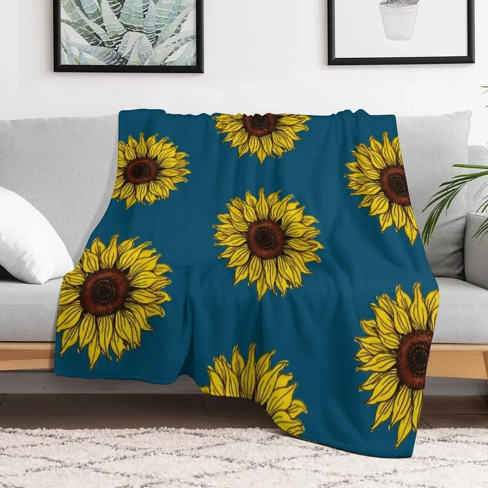 

Watercolor sunflower Throw Blanket Bed linens For Baby Blankets