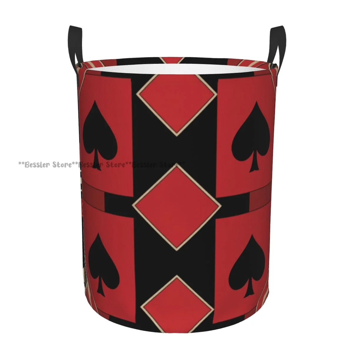 

Card Suit Clubs Tambourines Spades Laundry Basket Folding Dirty Clothes Toys Storage Bucket Household