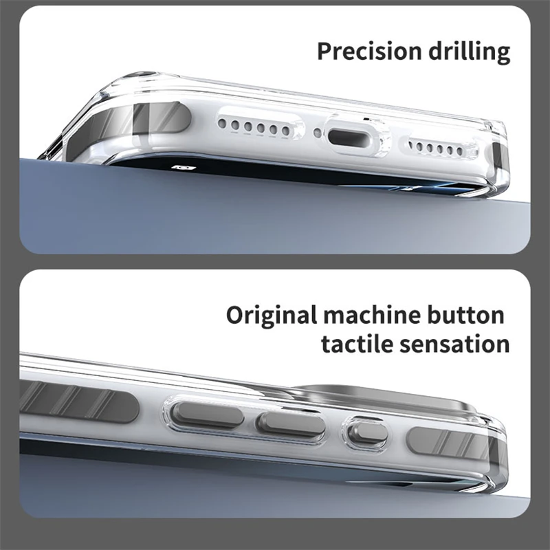 สําหรับMagsafe Magnetic Wireless Charge ClearสําหรับiPhone 17 Air 16 15 14 13 12 Pro Max PEลายขอบนุ่มกันกระแทก