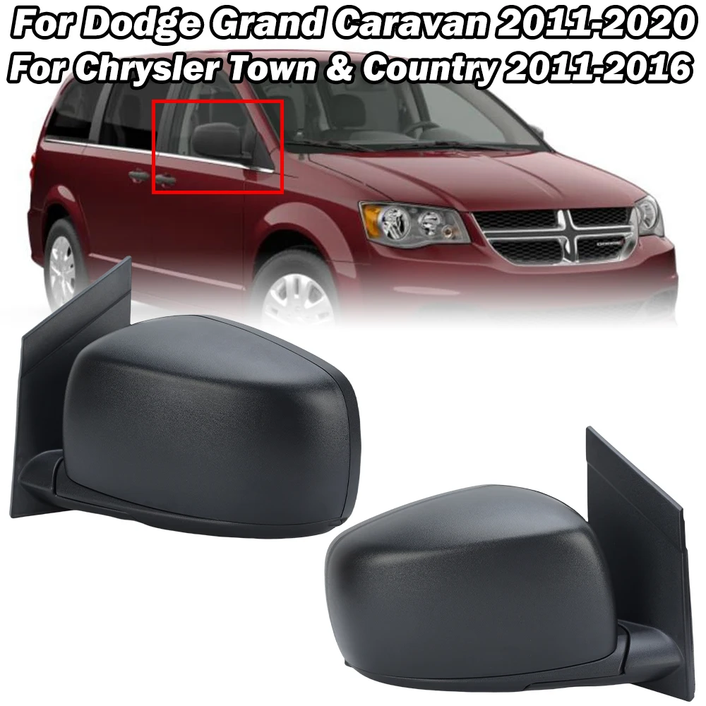 5 Wires Side Rearview Mirror Assembly For Dodge Grand Dragon 2011-2020 With Heated Texture Black Door Mirror Car Accessories