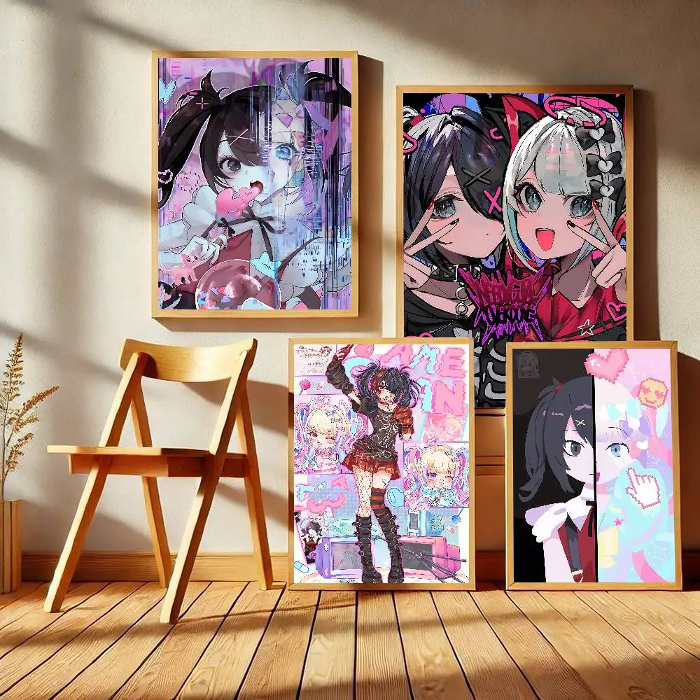 Needy Girl Overdose Game Anime Posters Sticky Whitepaper Sticker DIY Room Bar Cafe Kawaii Room Decor