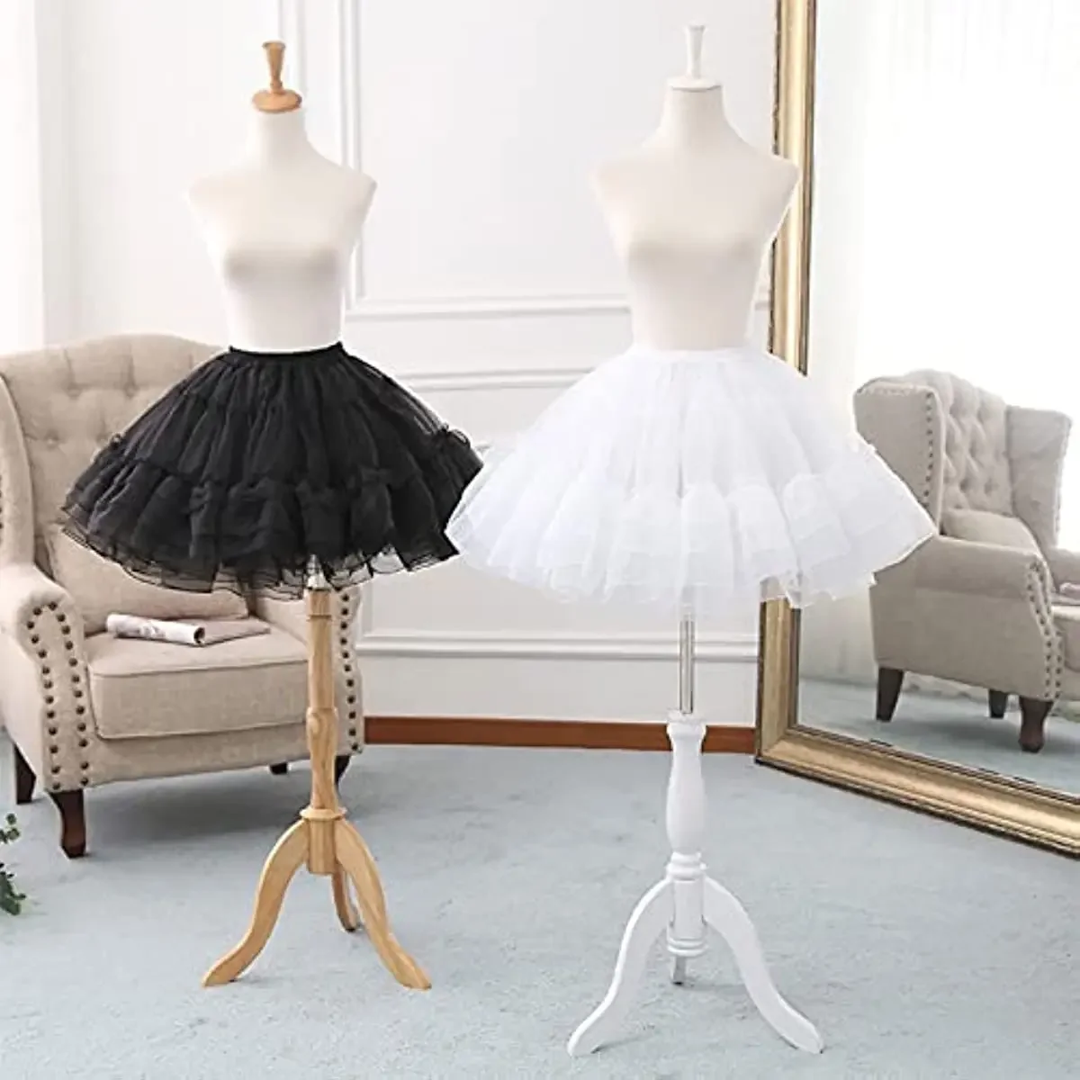 

Women's Crinoline Petticoat Tutu Skirt Multiple Layers Ball Gown Half Slips 17-inch Underskirt for Wedding Bridal Dress