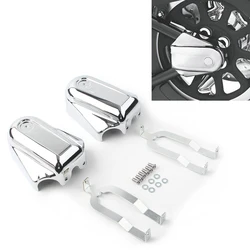 1Pair Motorcycle Bar Shield Rear Axle Cover Swingarm Cap ABS For Harley Softail FLSTC FLSTN 2008-2020 Chrome / Black